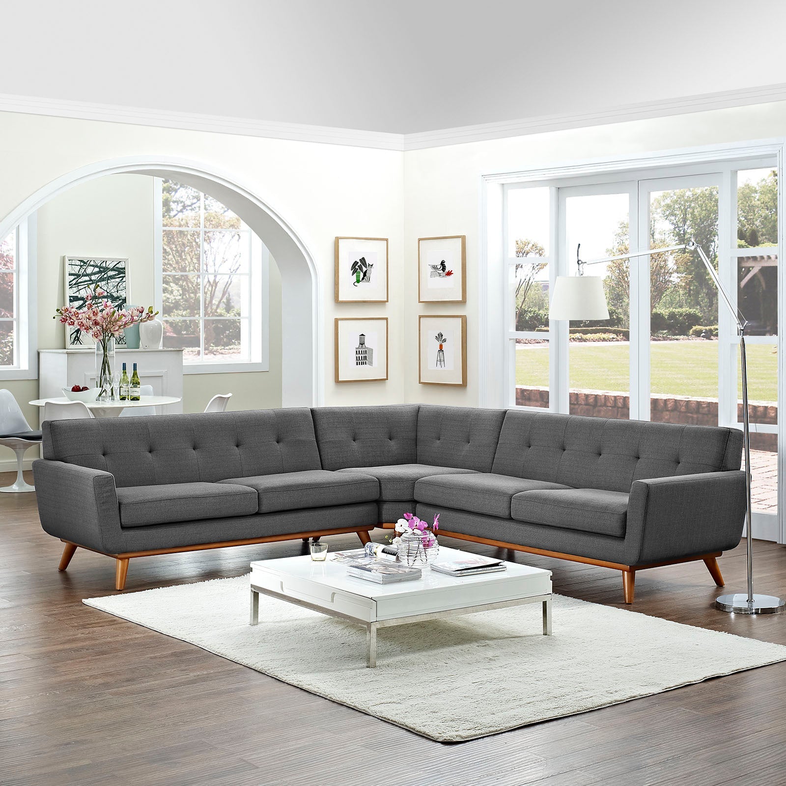 Engage L-Shaped Upholstered Fabric Sectional Sofa by Modway