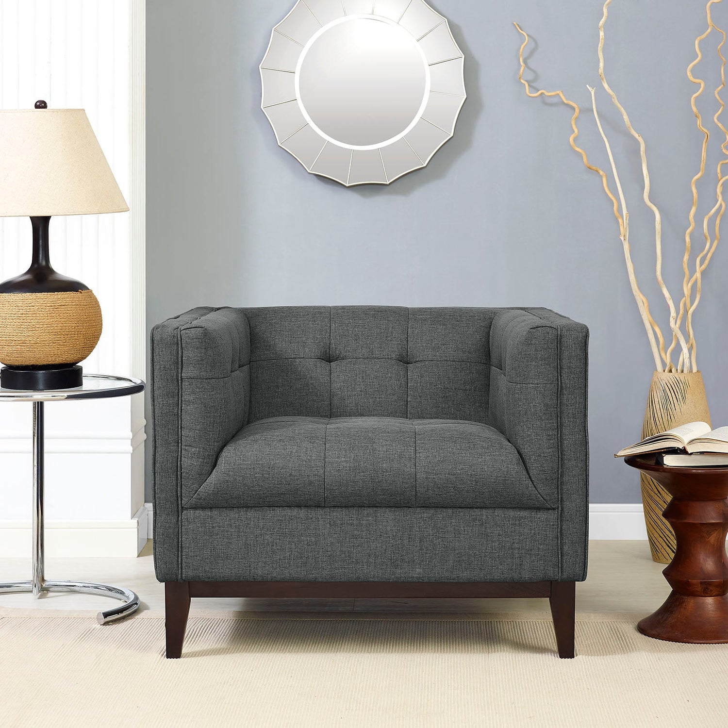 Serve Upholstered Fabric Armchair By HouseBean