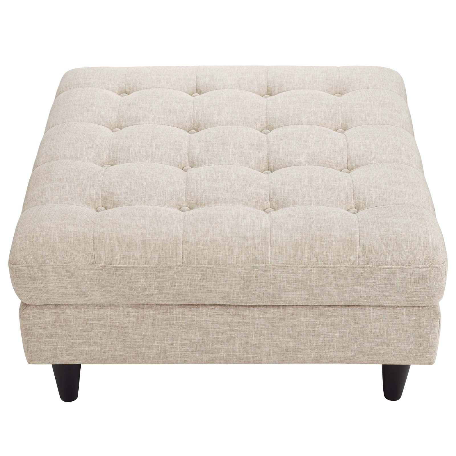 Empress Upholstered Fabric Large Ottoman By HouseBean