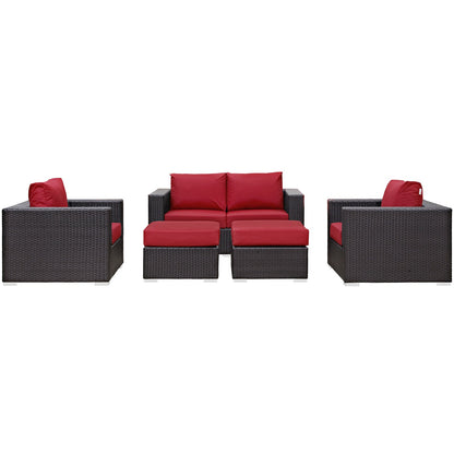 Convene 5 Piece Outdoor Patio Sofa Set by Modway