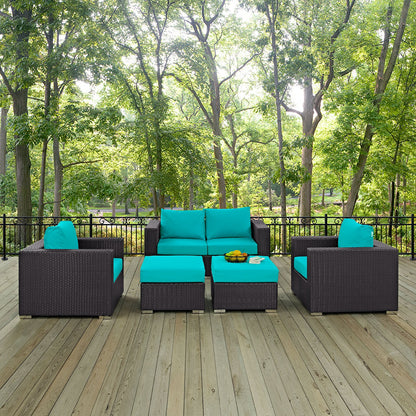 Convene 5 Piece Outdoor Patio Sofa Set by Modway