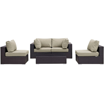 Convene 5 Piece Outdoor Patio Sectional Set by Modway