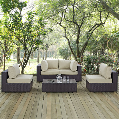 Convene 5 Piece Outdoor Patio Sectional Set by Modway