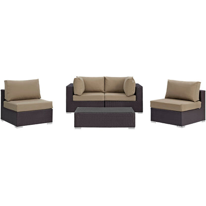 Convene 5 Piece Outdoor Patio Sectional Set by Modway