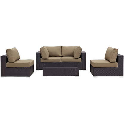 Convene 5 Piece Outdoor Patio Sectional Set by Modway