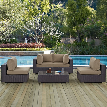 Convene 5 Piece Outdoor Patio Sectional Set by Modway