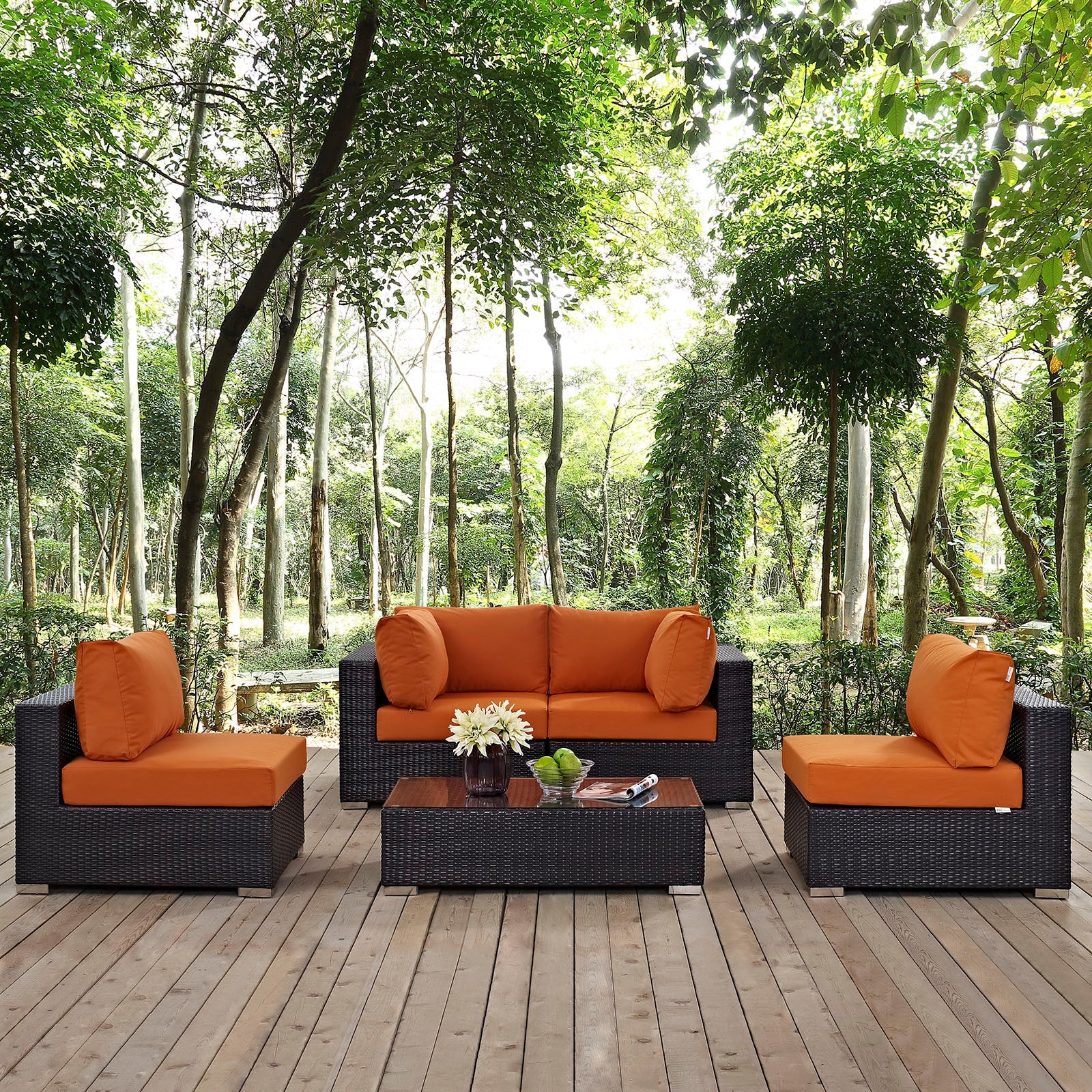 Convene 5 Piece Outdoor Patio Sectional Set by Modway