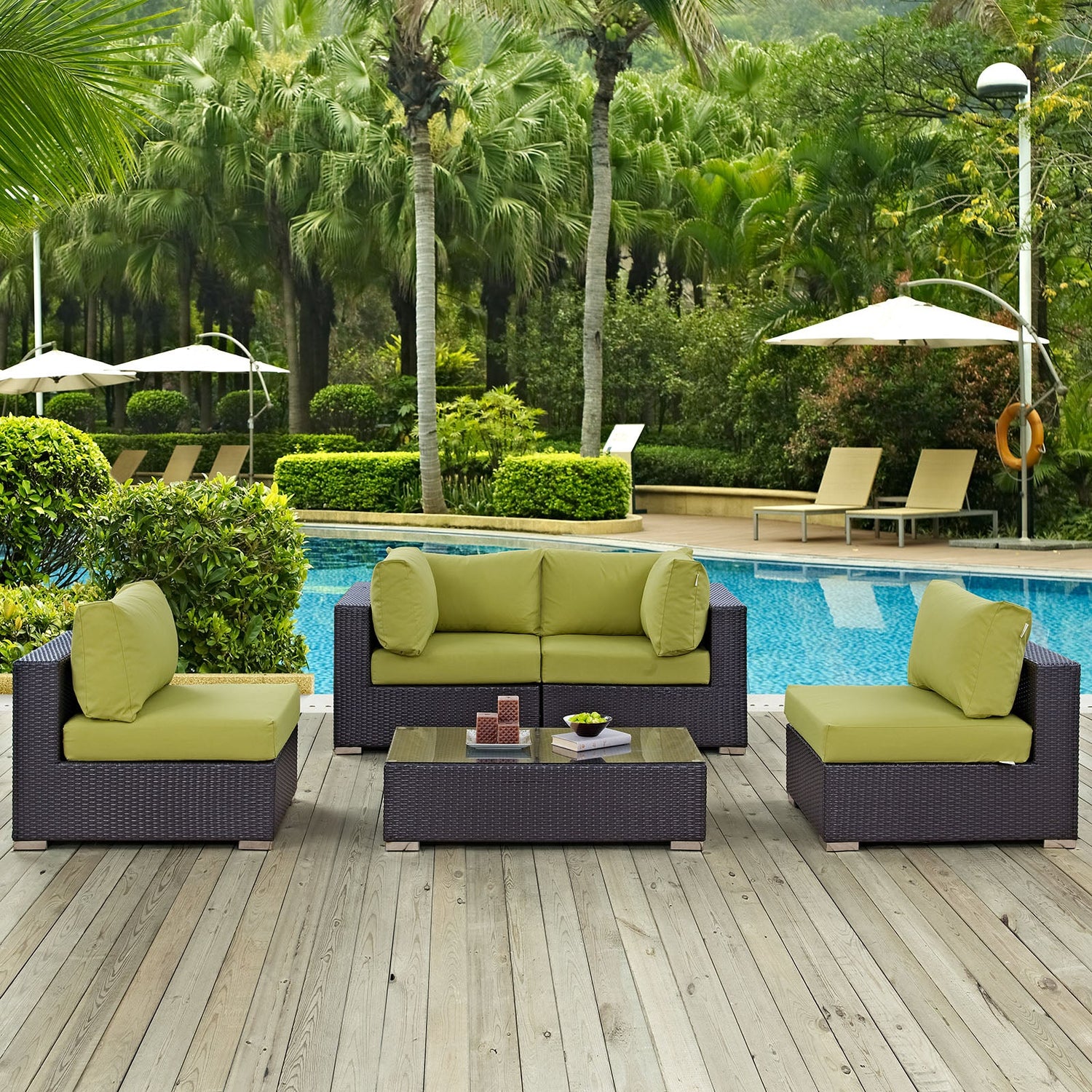 Convene 5 Piece Outdoor Patio Sectional Set by Modway