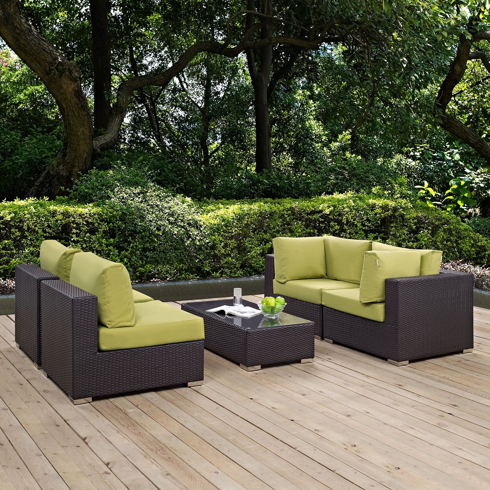 Convene 5 Piece Outdoor Patio Sectional Set by Modway