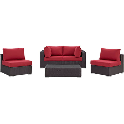 Convene 5 Piece Outdoor Patio Sectional Set by Modway