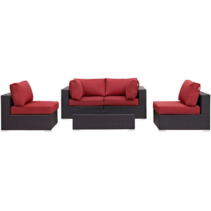 Convene 5 Piece Outdoor Patio Sectional Set by Modway