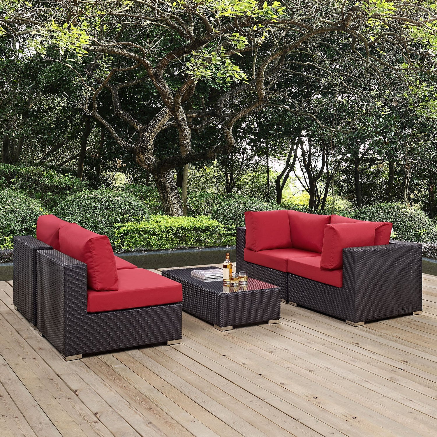 Convene 5 Piece Outdoor Patio Sectional Set by Modway