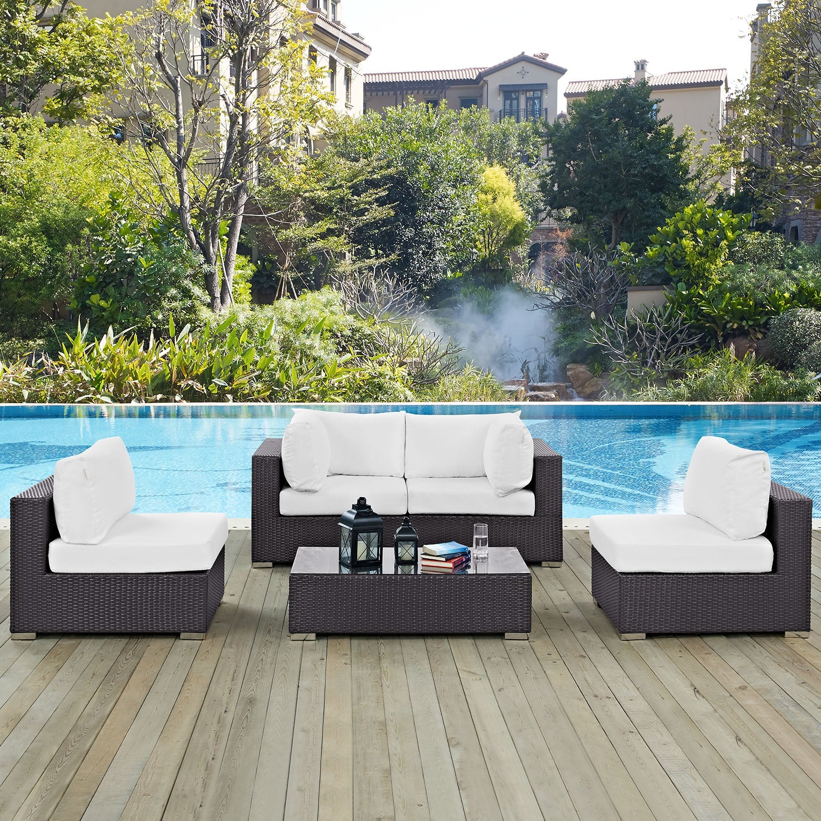 Convene 5 Piece Outdoor Patio Sectional Set by Modway