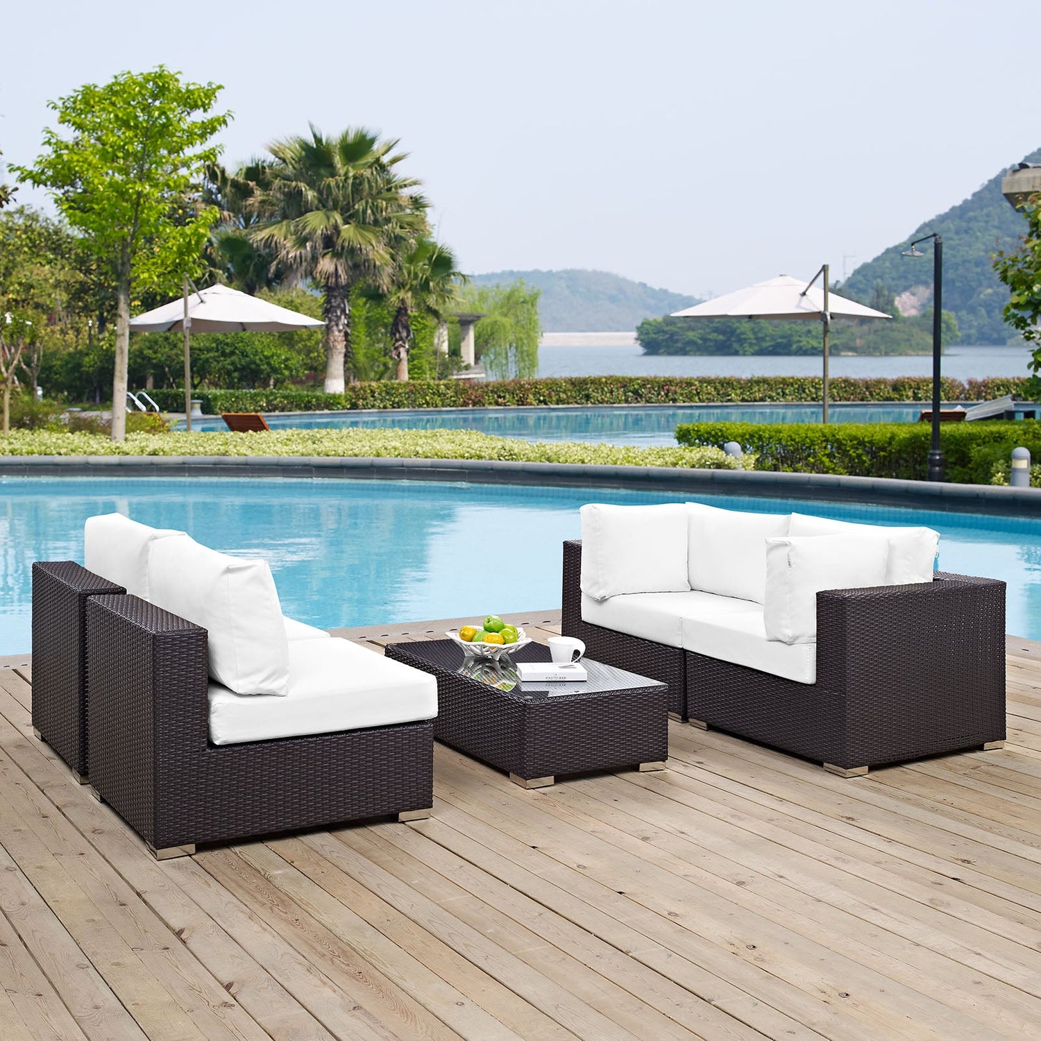 Convene 5 Piece Outdoor Patio Sectional Set by Modway