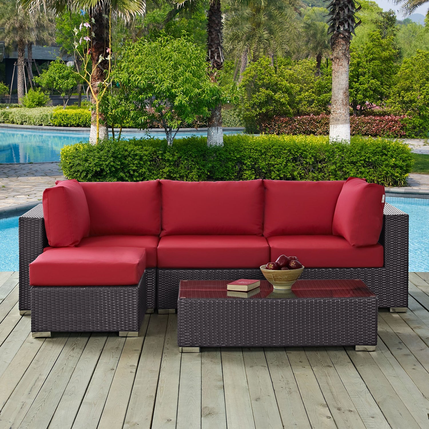 Convene 5 Piece Outdoor Patio Sectional Set by Modway