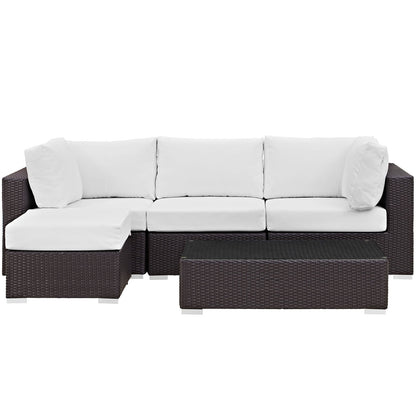 Convene 5 Piece Outdoor Patio Sectional Set by Modway