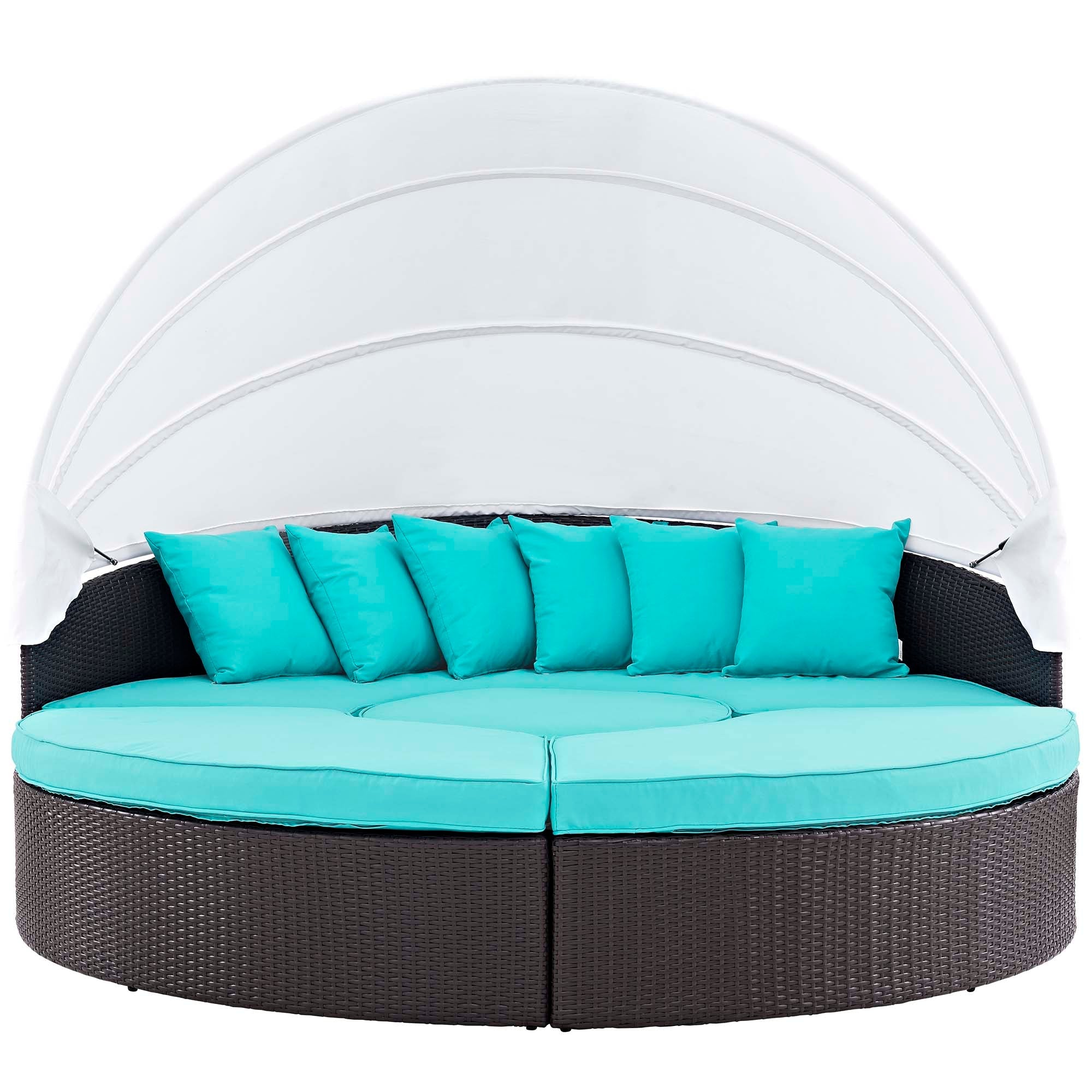 Convene Wicker Rattan Outdoor Patio Canopy Sectional Daybed