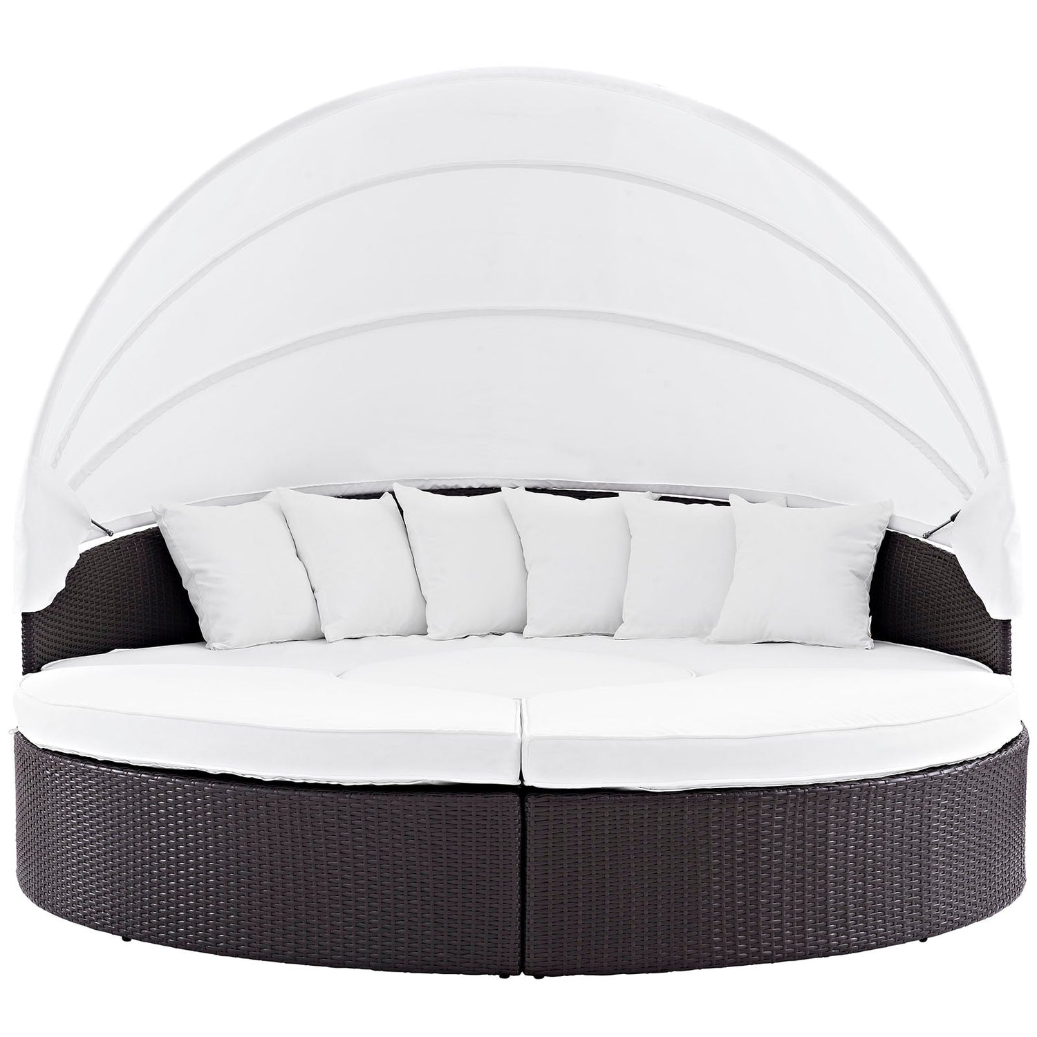 Convene Wicker Rattan Outdoor Patio Canopy Sectional Daybed