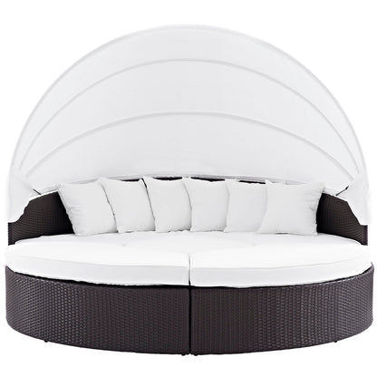 Convene Wicker Rattan Outdoor Patio Canopy Sectional Daybed