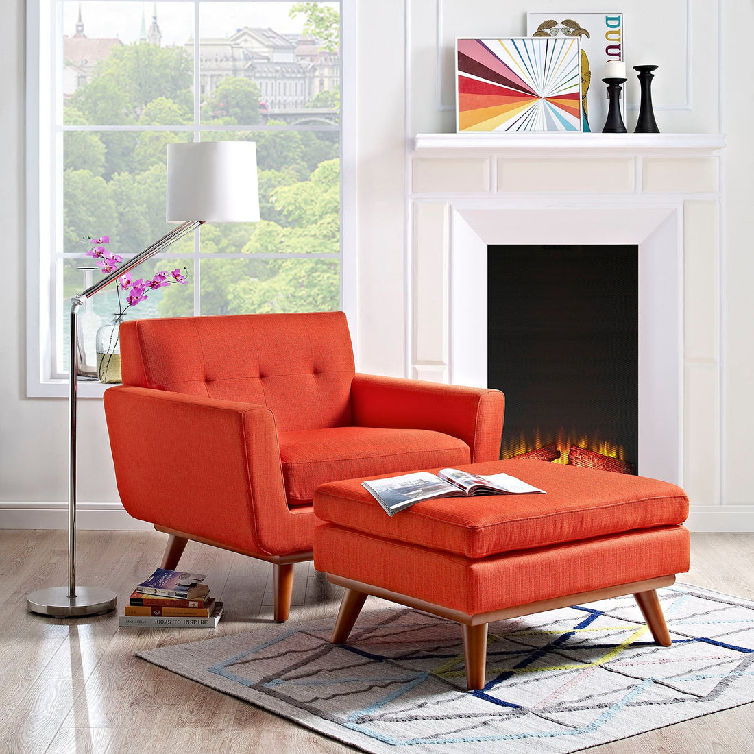 Engage 2 Piece Armchair and Ottoman By HouseBean