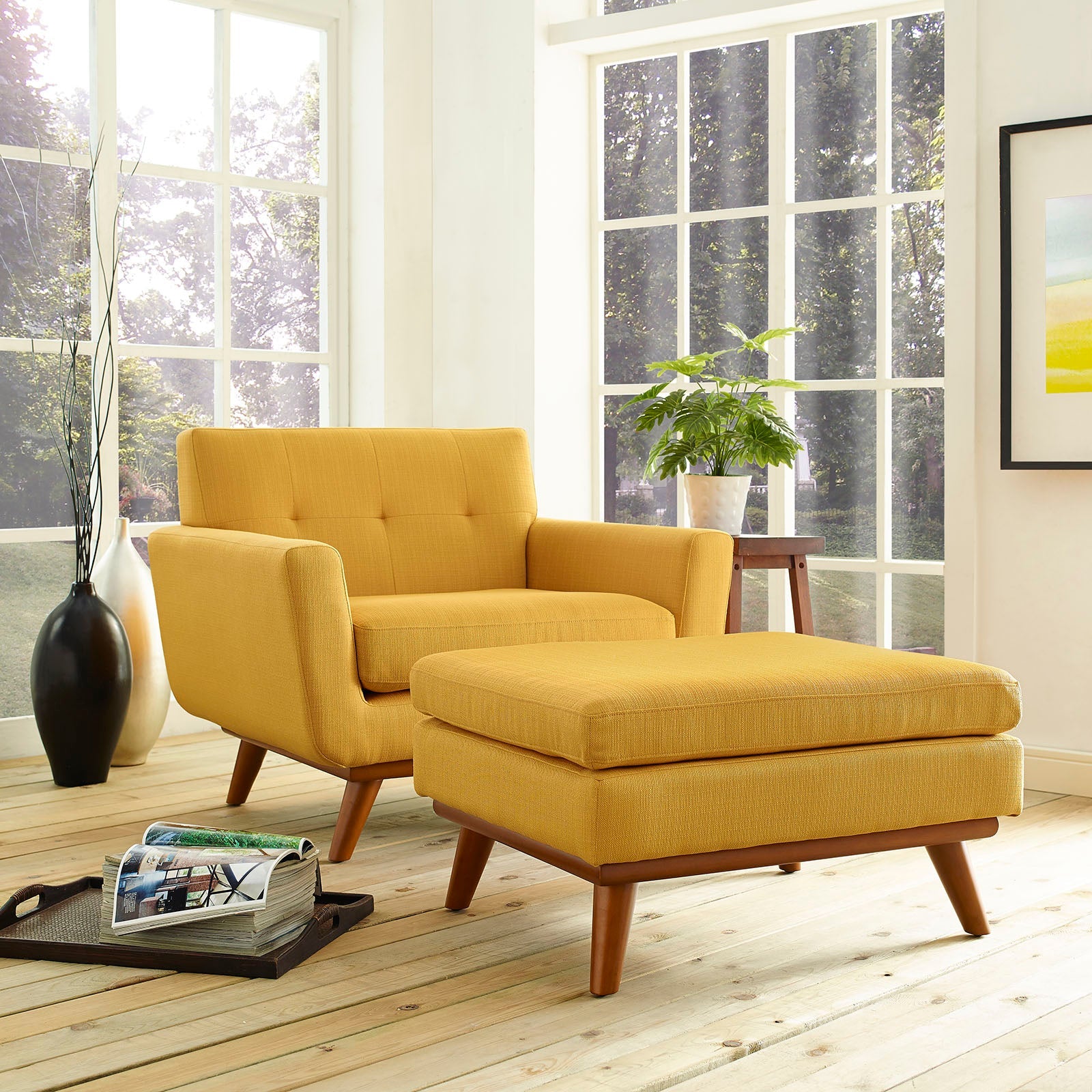 Engage 2 Piece Armchair and Ottoman By HouseBean