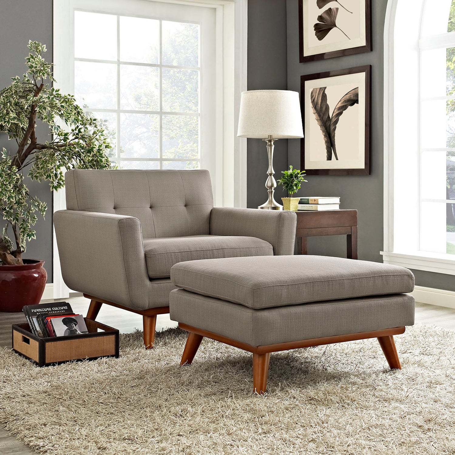 Engage 2 Piece Armchair and Ottoman By HouseBean