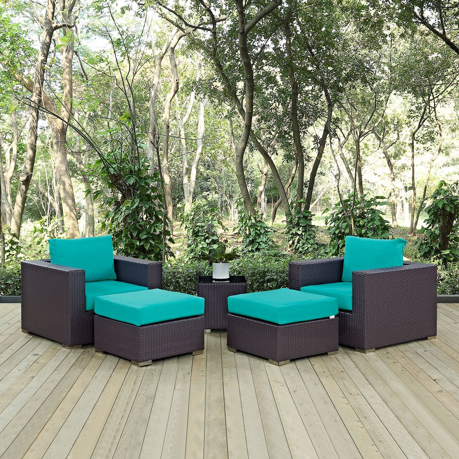 Convene 5 Piece Outdoor Patio Sectional Set by Modway