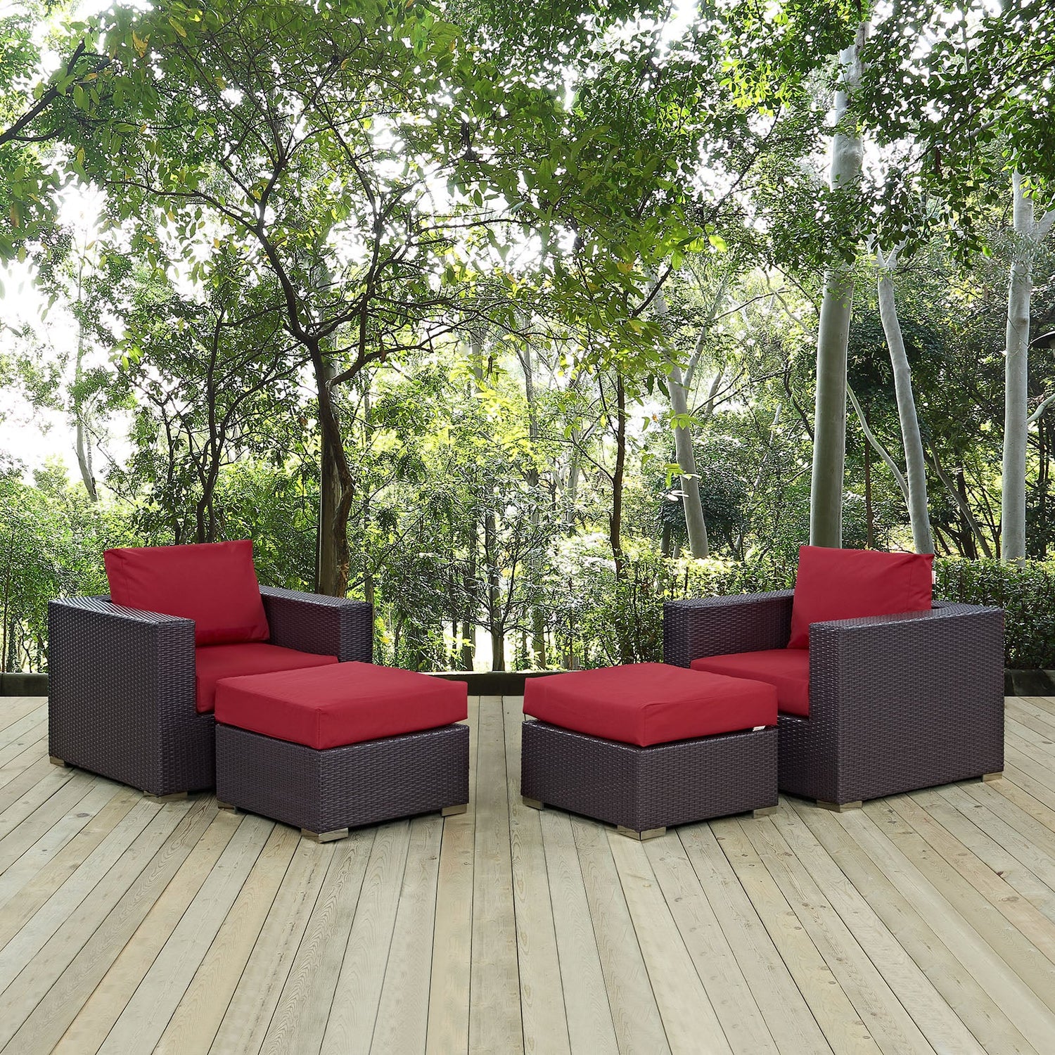 Convene 4 Piece Outdoor Patio Sectional Set by Modway