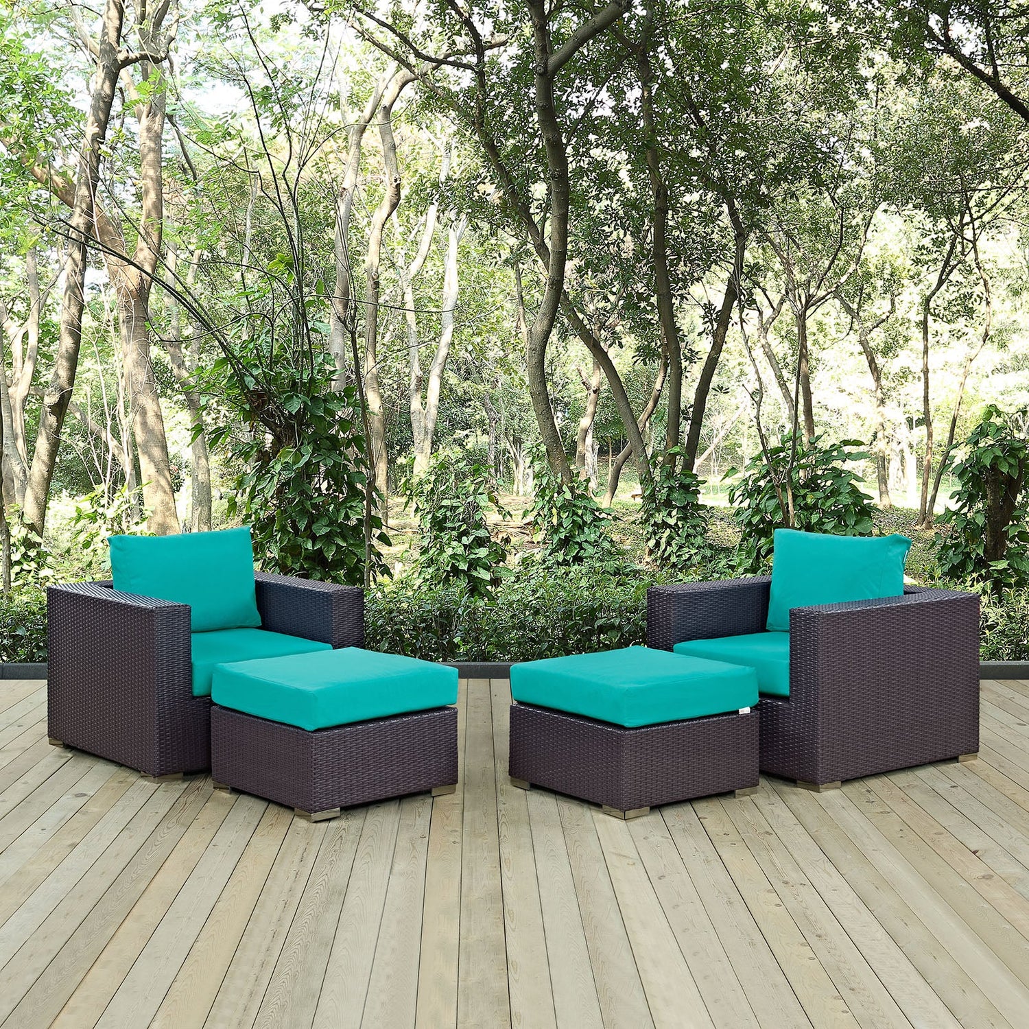 Convene 4 Piece Outdoor Patio Sectional Set by Modway