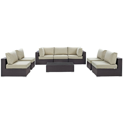 Convene 8 Piece Outdoor Patio Sectional Set by Modway