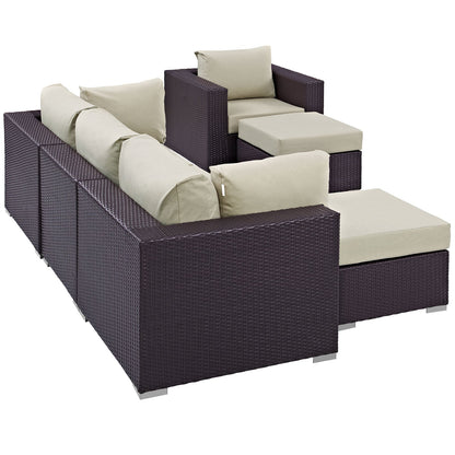 Convene 6 Piece Outdoor Patio Sectional Set By HouseBean