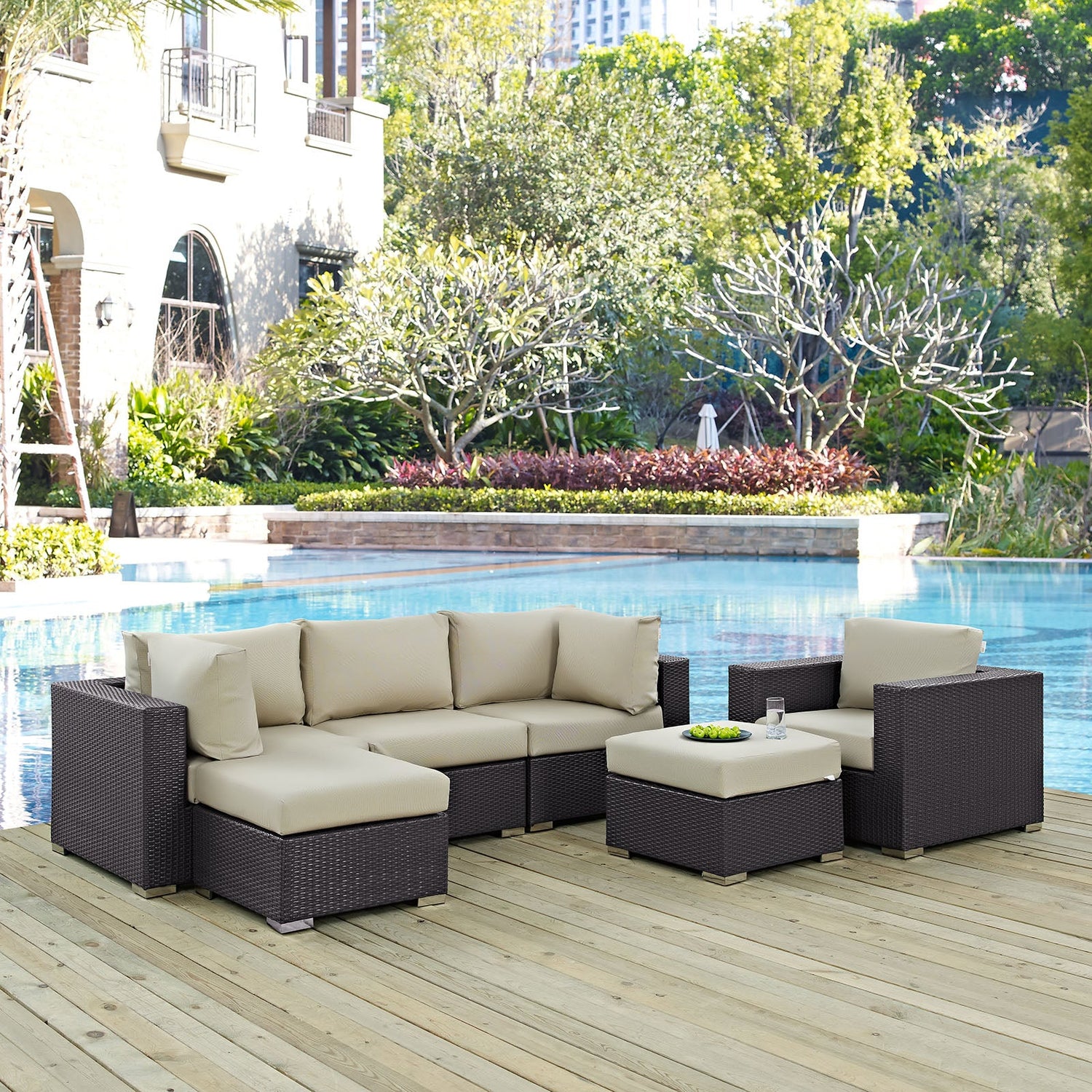 Convene 6 Piece Outdoor Patio Sectional Set By HouseBean