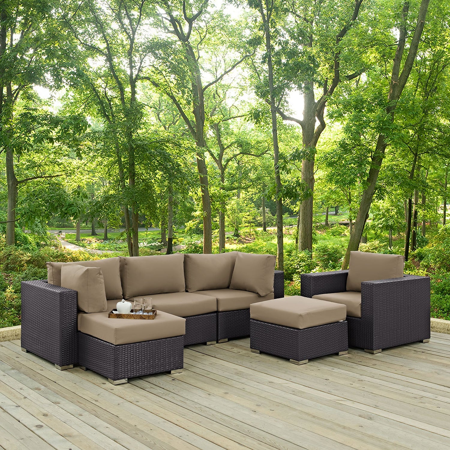 Convene 6 Piece Outdoor Patio Sectional Set By HouseBean