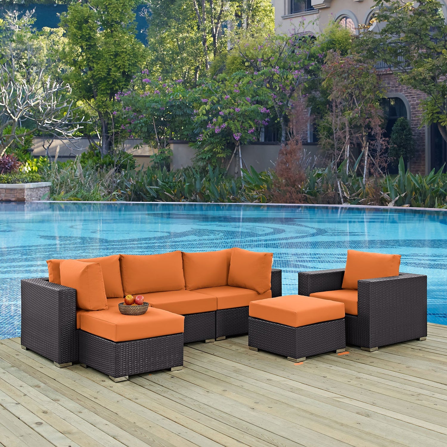 Convene 6 Piece Outdoor Patio Sectional Set By HouseBean