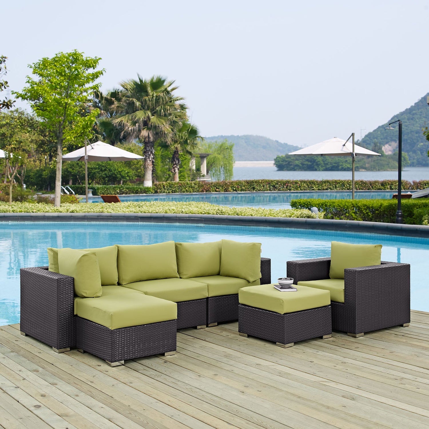 Convene 6 Piece Outdoor Patio Sectional Set By HouseBean