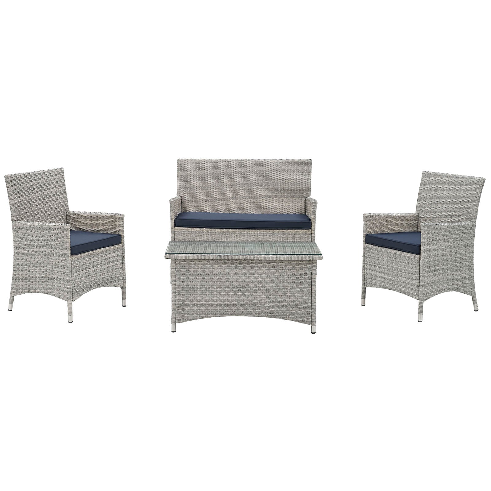 Bridge 4 Piece Outdoor Patio Patio Conversation Set by Modway