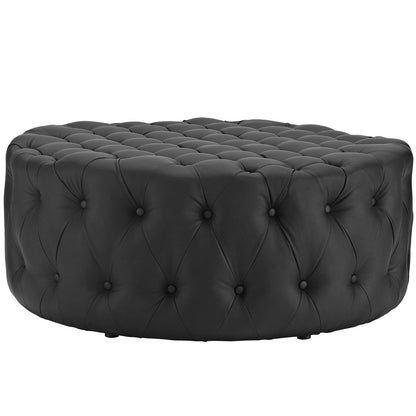 Amour Upholstered Vinyl Ottoman By HouseBean