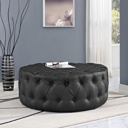 Amour Upholstered Vinyl Ottoman By HouseBean