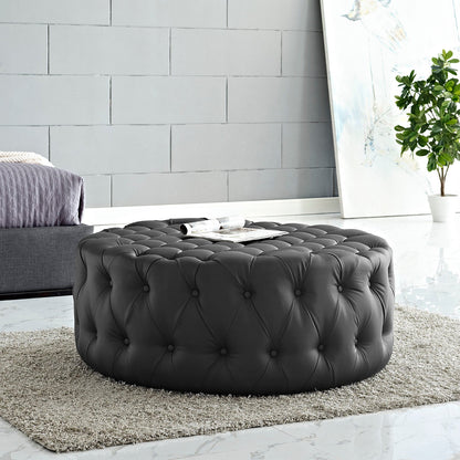 Amour Upholstered Vinyl Ottoman By HouseBean