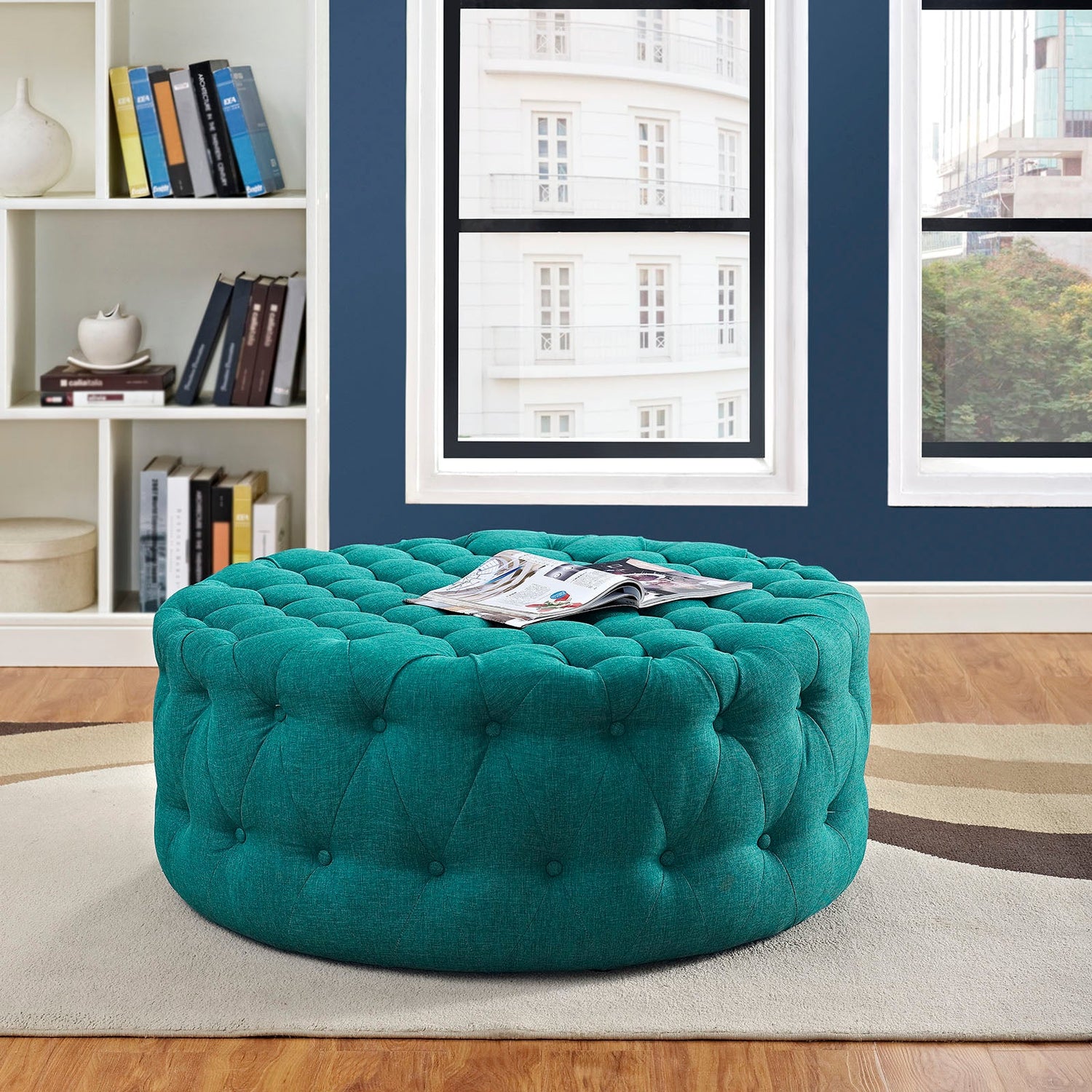 Amour Upholstered Fabric Ottoman By HouseBean