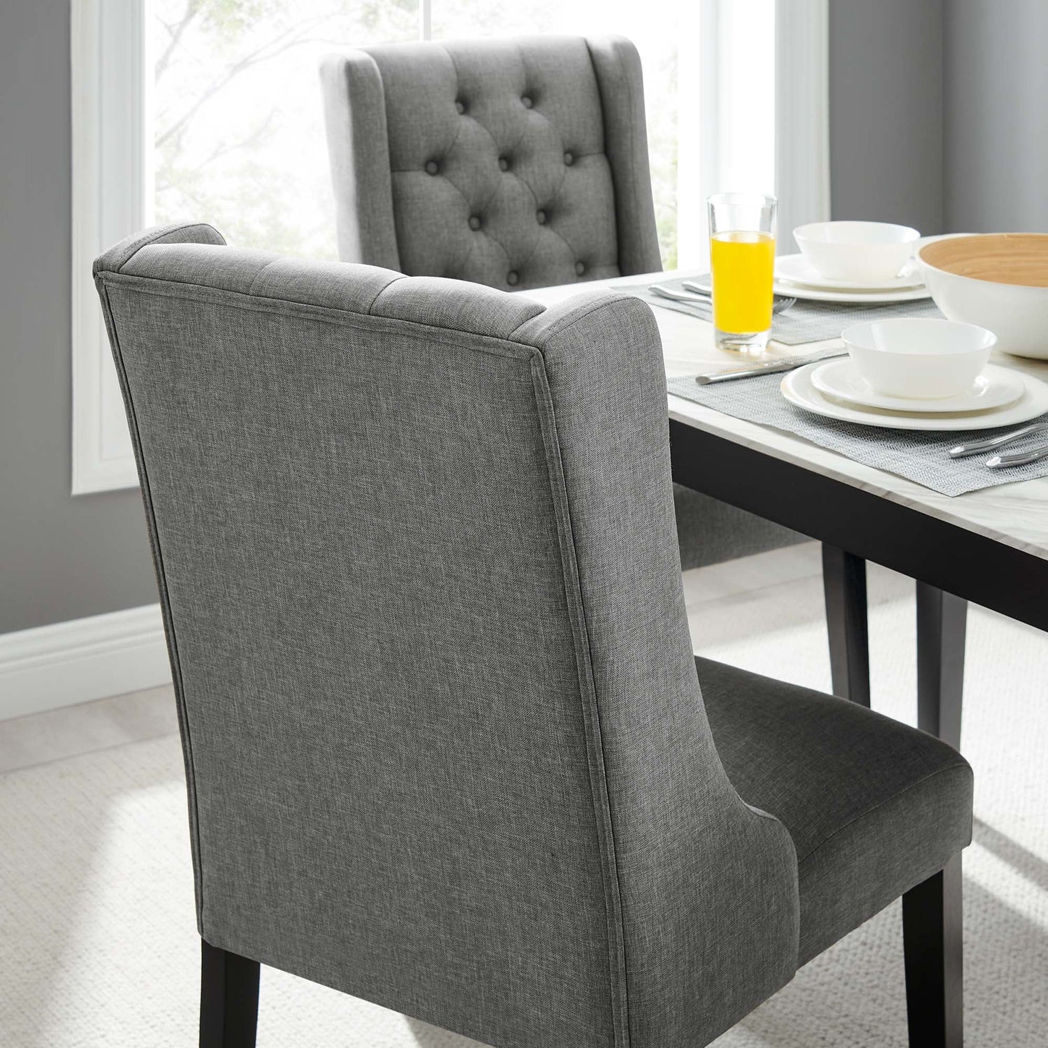 Baronet Button Tufted Fabric Dining Chair by Modway