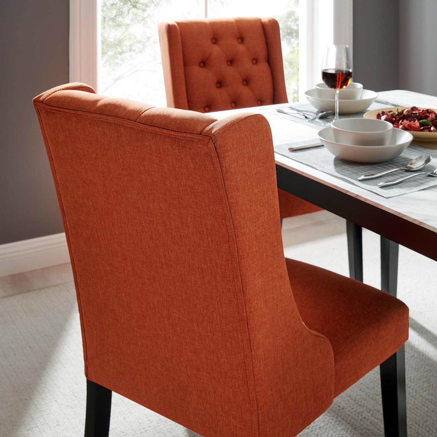 Baronet Button Tufted Fabric Dining Chair by Modway