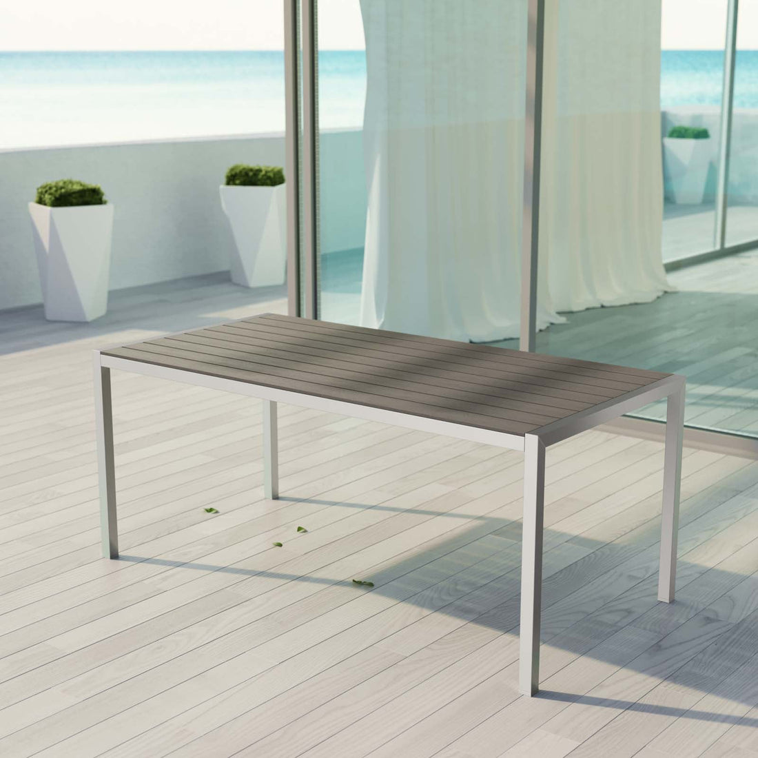 Shore Outdoor Patio Aluminum Dining Table By Modway