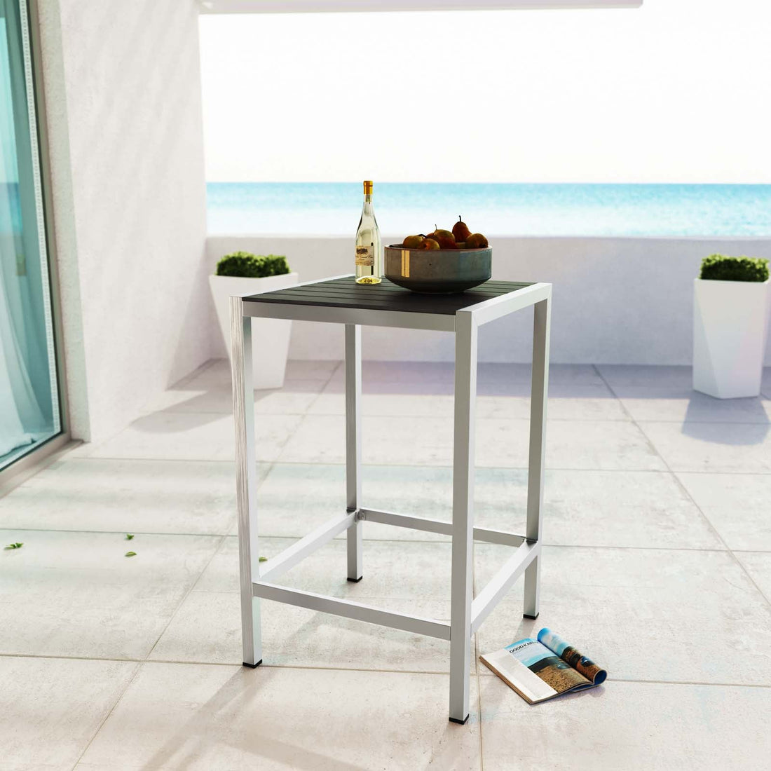 Shore Outdoor Patio Aluminum Bar Table By Modway