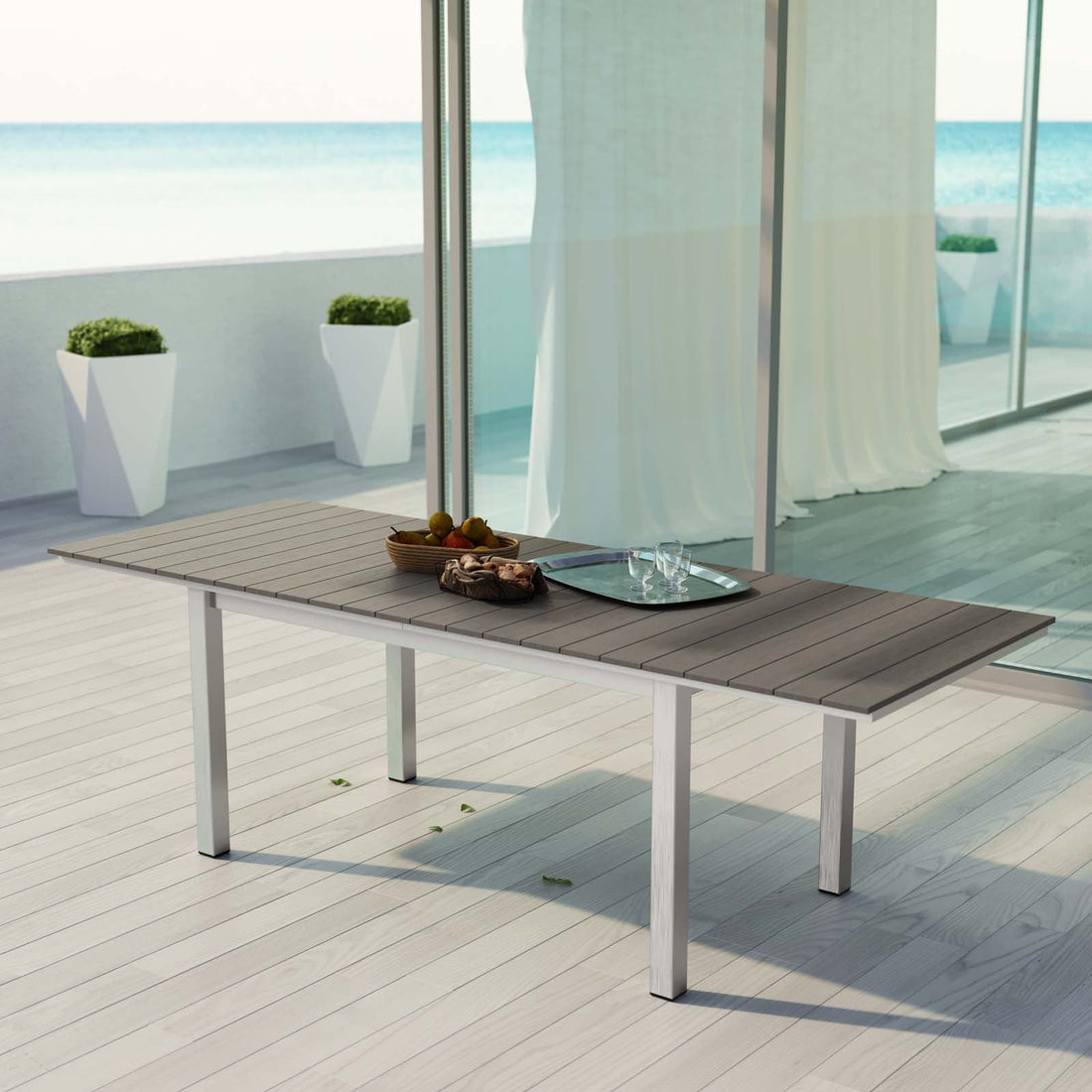 Shore Outdoor Patio Wood Dining Table by Modway