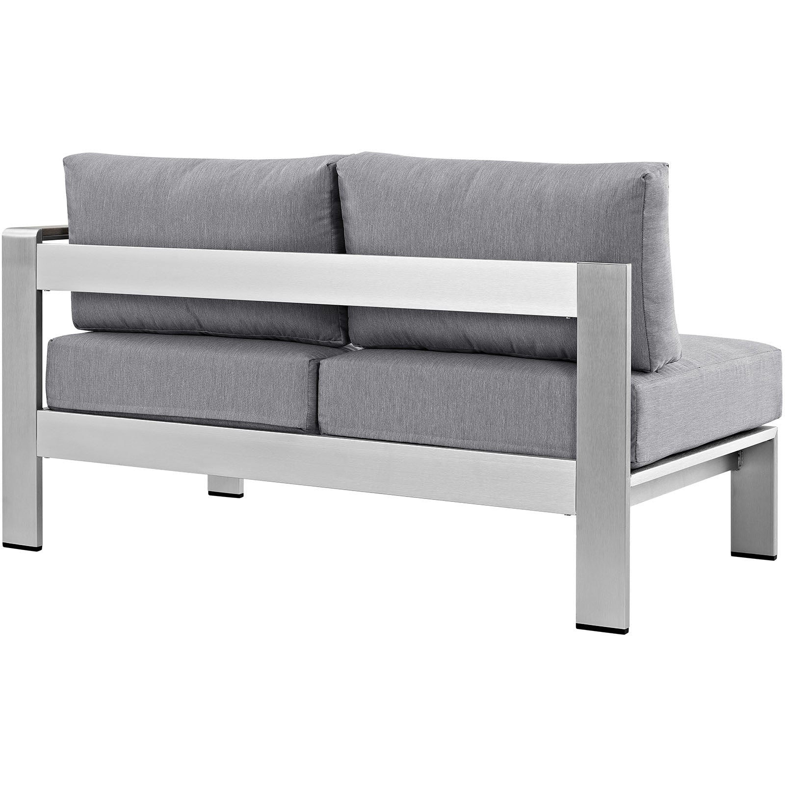 Shore Right-Arm Corner Sectional Outdoor Patio Aluminum Loveseat By HouseBean