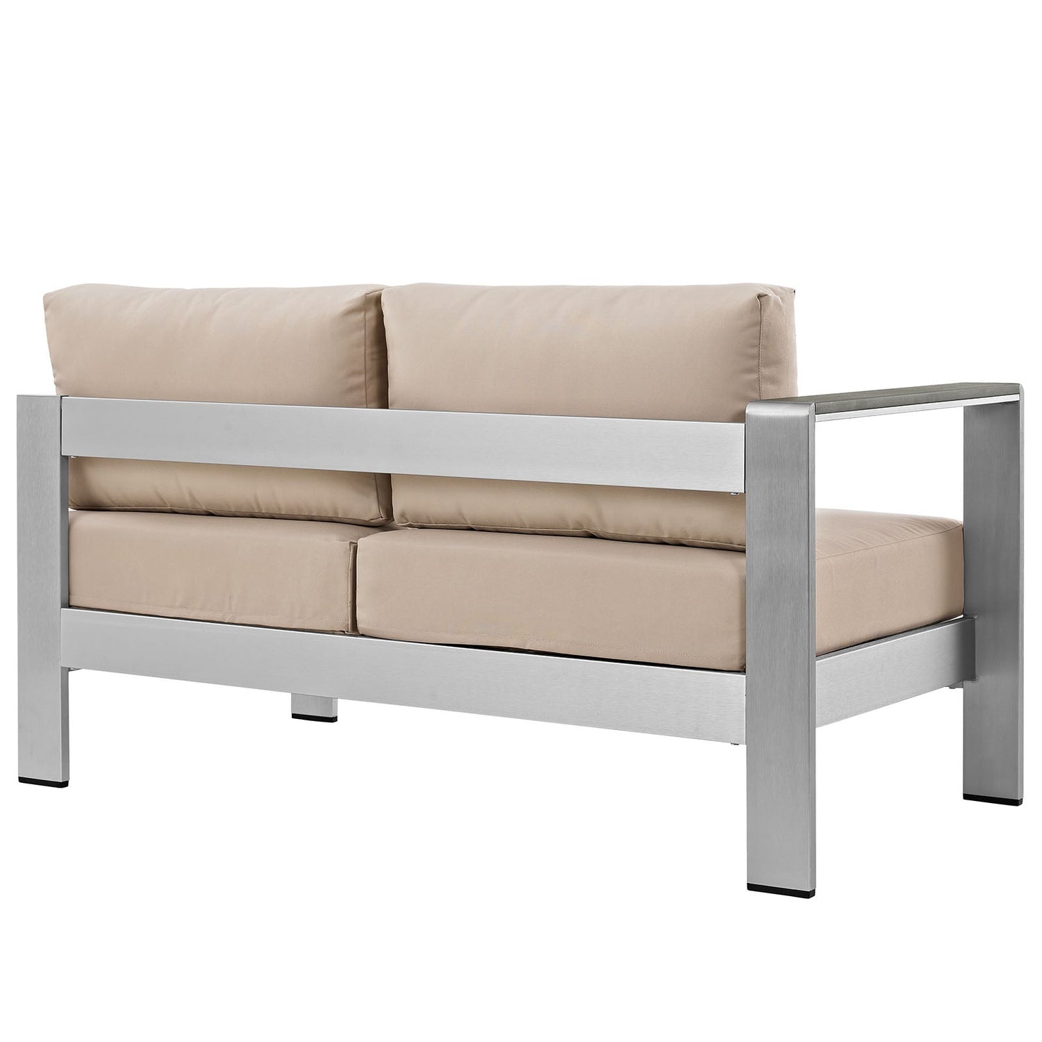 Shore Left-Arm Corner Sectional Outdoor Patio Aluminum Loveseat By HouseBean