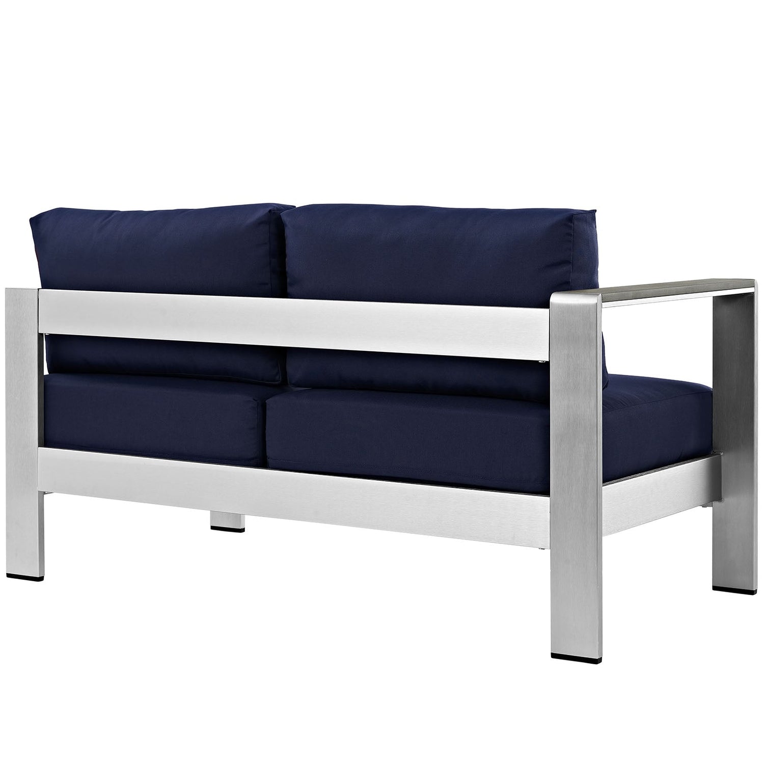 Shore Left-Arm Corner Sectional Outdoor Patio Aluminum Loveseat By HouseBean