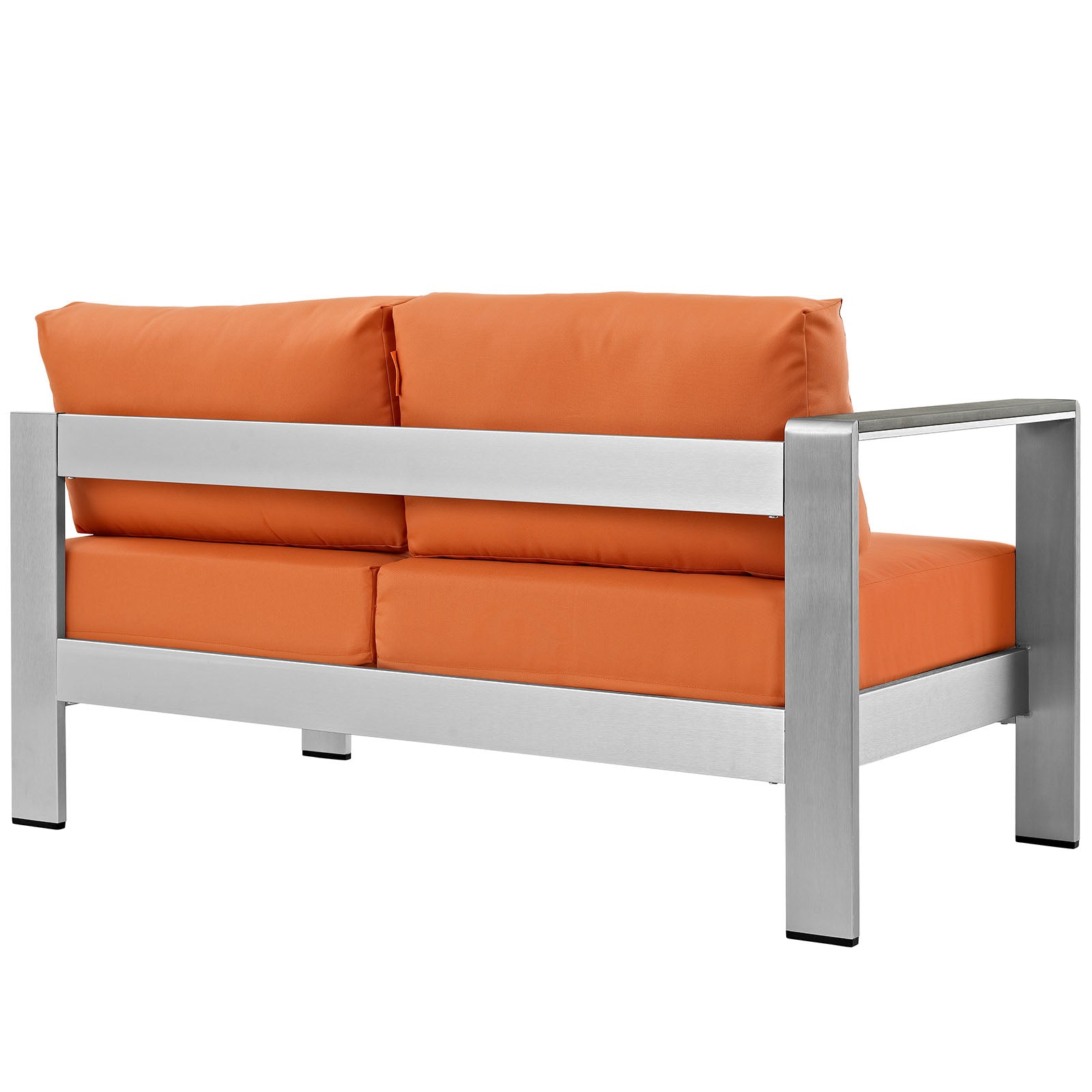 Shore Left-Arm Corner Sectional Outdoor Patio Aluminum Loveseat By HouseBean