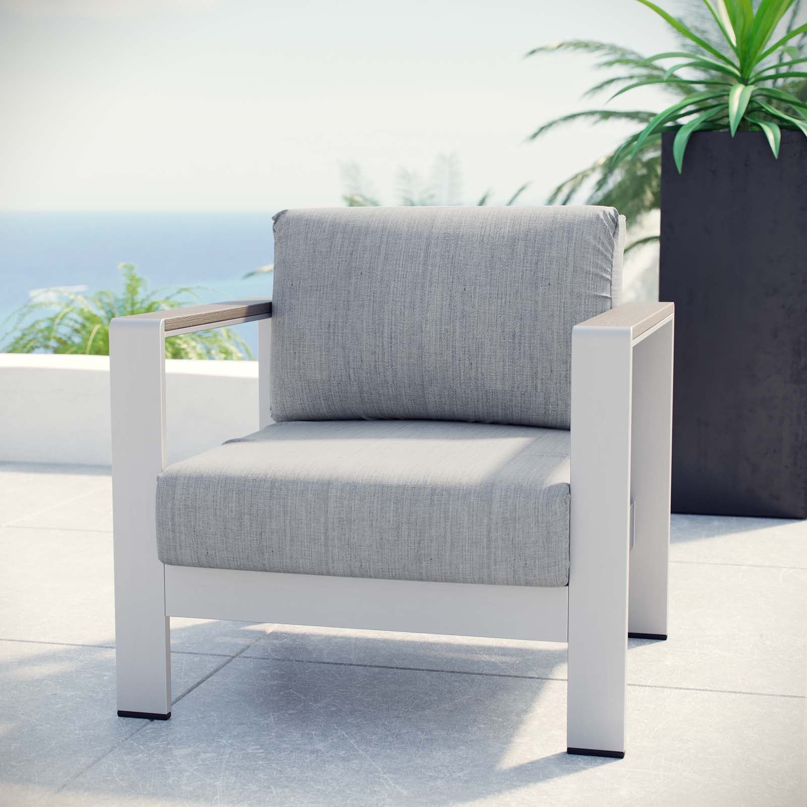 Shore Outdoor Patio Aluminum Armchair By HouseBean